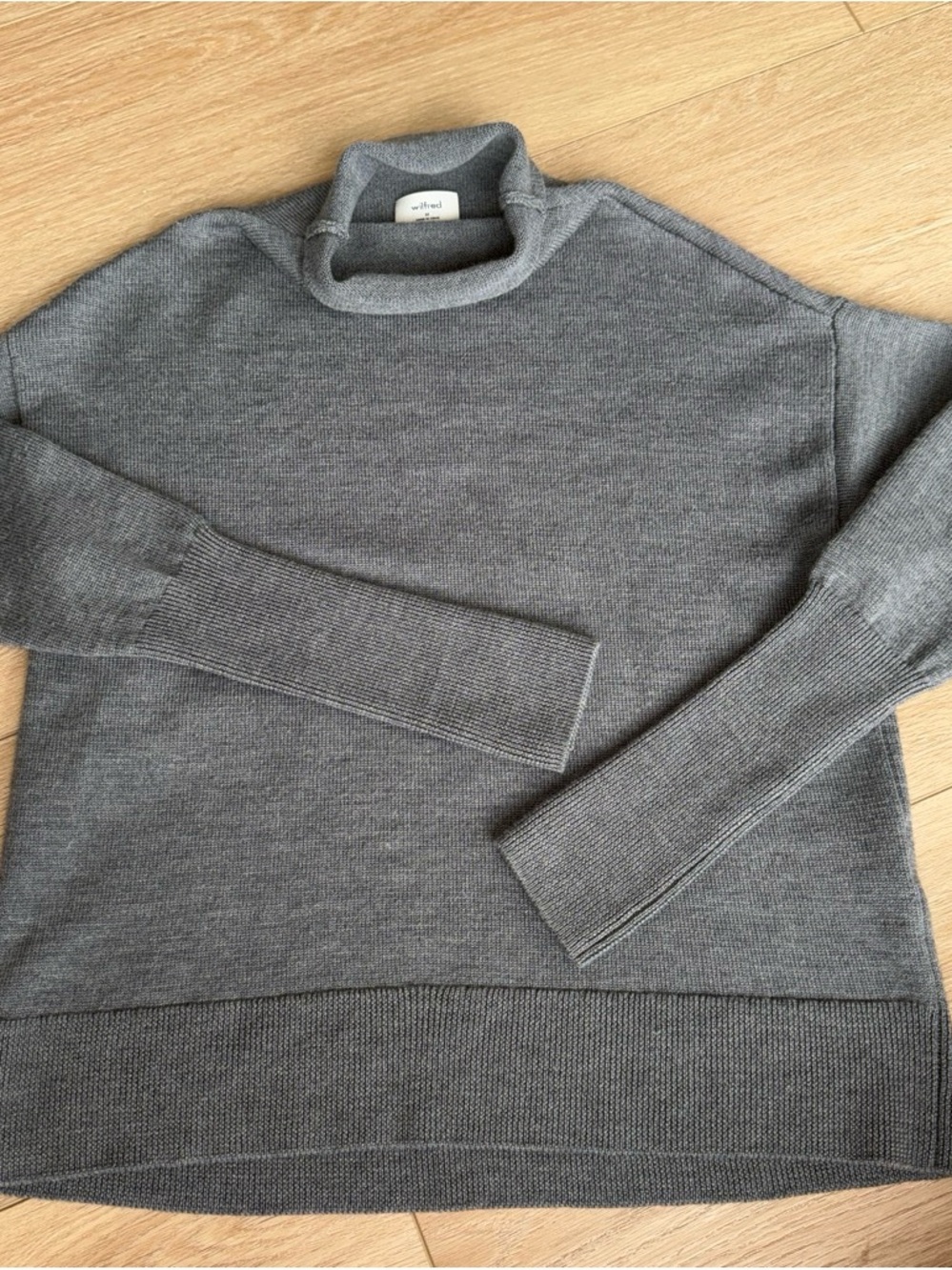Wilford Grey Turtleneck Sweater- 100% wool